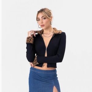 NWOT Adika Dasio Furry Detail Cardigain